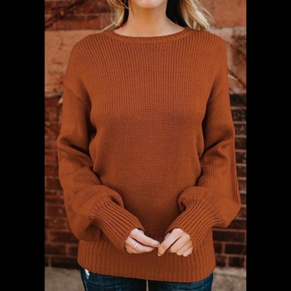 Pumpkin ladies knit sweater.